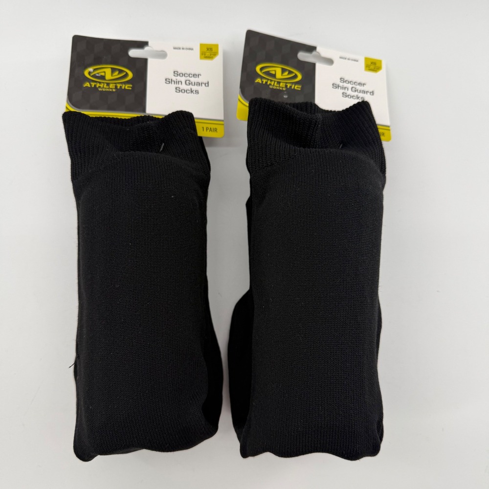 NEW‎ Athletic Works Kids XS Soccer Shin Guard Socks Removable Insert Padded Gear